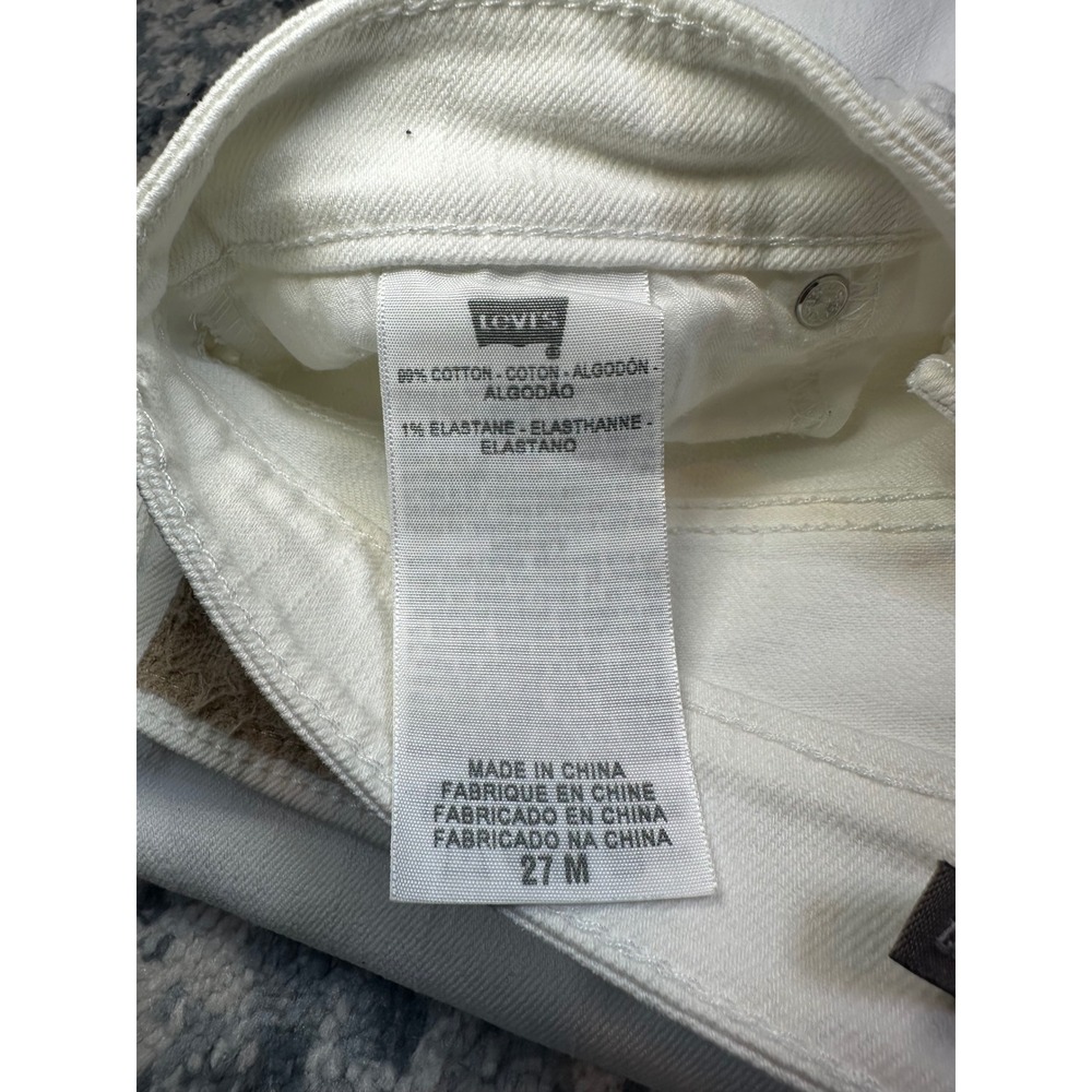 Levis Demi Curve Classic Straight Leg Jeans White Denim Womens 4/27 Mid Rise - Picture 10 of 10
